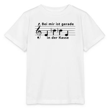 Noten - Ebbe In Der Kasse Humorvolle Notenschrift - Stanley/Stella Kinder T-Shirt MINI CREATOR  - Weiß - Vorne - Maike (125cm)