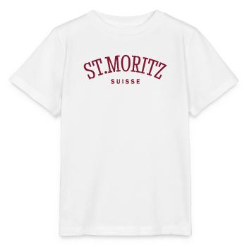 St. Moritz - Suisse - Switzerland - Swiss - T-shirt bio MINI CREATOR Stanley/Stella Enfant - blanc - Devant - Maike (125cm)