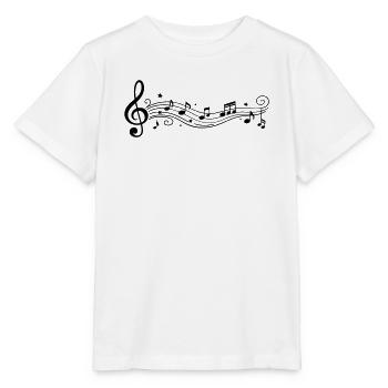 Musiknoten Melodie Notenschlüssel - Stanley/Stella Kinder T-Shirt MINI CREATOR  - Weiß - Vorne - Maike (125cm)