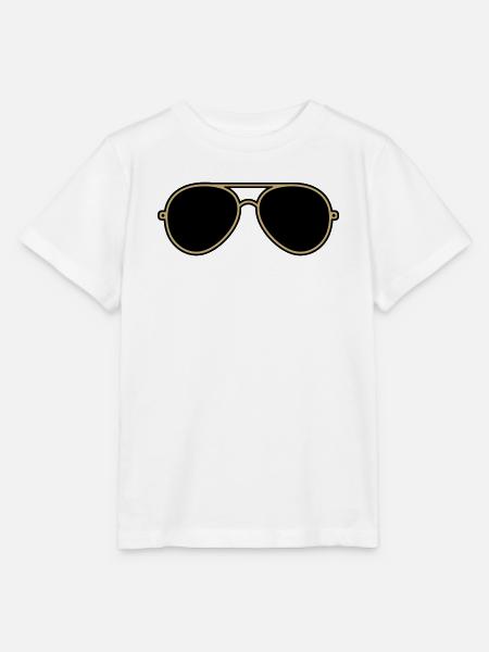 Ikonische goldene und schwarze Fliegerbrille - Stanley/Stella Kinder T-Shirt MINI CREATOR - Weiß