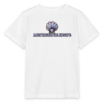 Meerjungfrau im Herzen Muschel-Emblem - Stanley/Stella Kinder T-Shirt MINI CREATOR  - Weiß - Vorne - Maike (125cm)