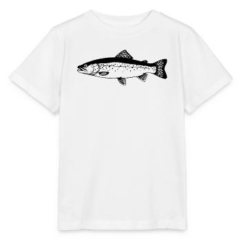 Forellen Angler Geschenk Idee Fliegenfischen - Stanley/Stella Kinder T-Shirt MINI CREATOR  - Weiß - Vorne - Maike (125cm)