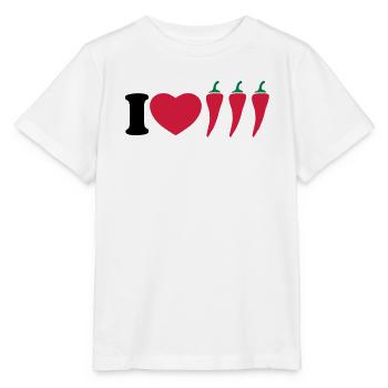 I love chilli - Stanley/Stella MINI CREATOR Kids’ T-Shirt - white - Front - Maike (125cm)