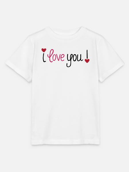 Saint-Valentin Je t’aime Cœurs - T-shirt bio MINI CREATOR Stanley/Stella Enfant - blanc
