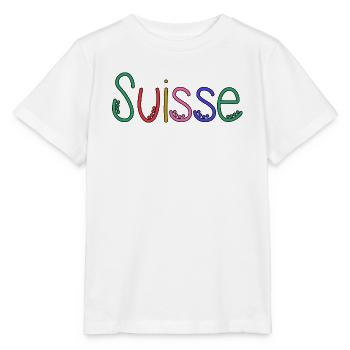 SCHWEIZ. HUMOR. LAND. FLAGGE - Stanley/Stella Kinder T-Shirt MINI CREATOR  - Weiß - Vorne - Maike (125cm)