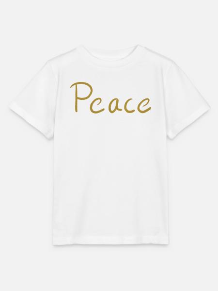 Frieden Goldschrift Pinsel - Stanley/Stella Kinder T-Shirt MINI CREATOR  - Weiß