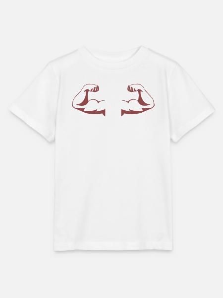 Kraftvolle Arme Silhouette - Stanley/Stella Kinder T-Shirt MINI CREATOR  - Weiß