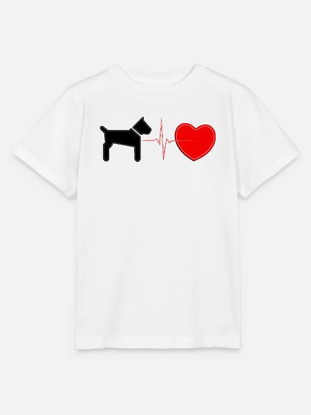 Dog Heartbeat Lifeline – Welpenliebhaber-Pulskunst - Stanley/Stella Kinder T-Shirt MINI CREATOR - Weiß