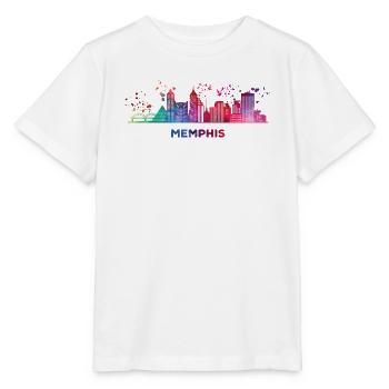 Memphean Skyline Memphis - Stanley/Stella Kinder T-Shirt MINI CREATOR  - Weiß - Vorne - Maike (125cm)