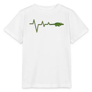 Pouls de crocodile sur ECG au néon - T-shirt bio MINI CREATOR Stanley/Stella Enfant - blanc - Devant - Maike (125cm)