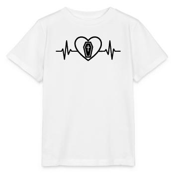 Sarg Halloween Herz - Stanley/Stella Kinder T-Shirt MINI CREATOR  - Weiß - Vorne - Maike (125cm)