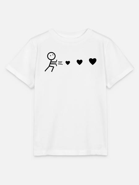 Herzenswerfender Schwarzer Mann - Stanley/Stella Kinder T-Shirt MINI CREATOR - Weiß