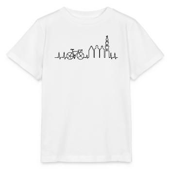 Amsterdam Road Bike Heartbeat - T-shirt bio MINI CREATOR Stanley/Stella Enfant - blanc - Devant - Maike (125cm)