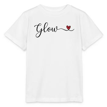 Conception typographique Glow Heart - T-shirt bio MINI CREATOR Stanley/Stella Enfant - blanc - Devant - Maike (125cm)
