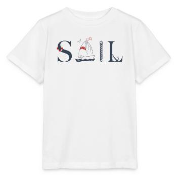 SAIL – Maritimes Typografie Design - Stanley/Stella Kinder T-Shirt MINI CREATOR  - Weiß - Vorne - Maike (125cm)