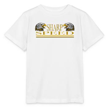 Sharp Speed – Double Eagle Racing Streetwear Desig - Stanley/Stella Kinder T-Shirt MINI CREATOR  - Weiß - Vorne - Maike (125cm)