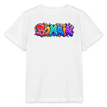 ROMAIN im Graffiti: das Geschenk, das ihn einklebt - Stanley/Stella Kinder T-Shirt MINI CREATOR  - Weiß - Vorne - Maike (125cm)