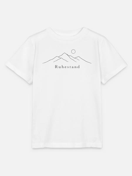 Dunkelblaue Fine-Line Berge Ruhestand Shirt - Stanley/Stella Kinder T-Shirt MINI CREATOR - Weiß