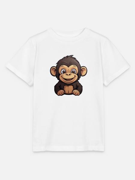 Chimpanzee Kawaii - Stanley/Stella Kinder T-Shirt MINI CREATOR - Weiß