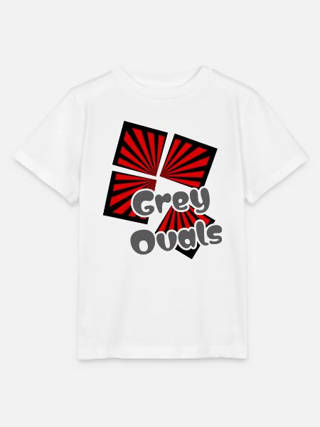 Rote Quadrate Graue Ovale - Stanley/Stella Kinder T-Shirt MINI CREATOR - Weiß