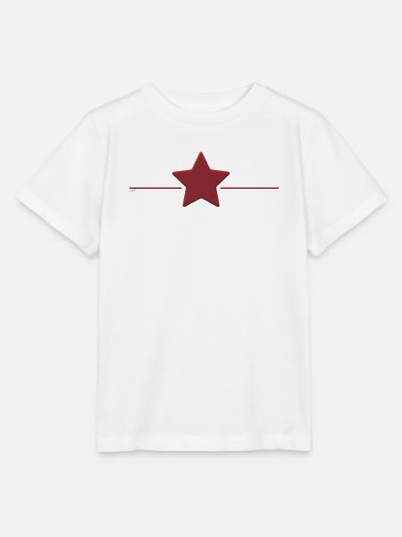 Roter Stern mit Randlinie - Stanley/Stella Kinder T-Shirt MINI CREATOR - Weiß