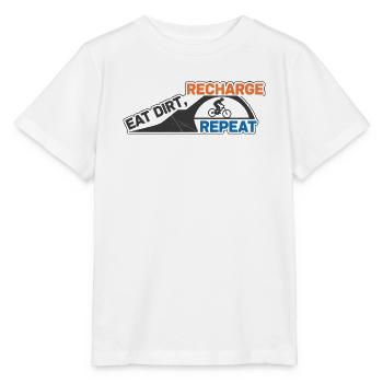 Eat Dirt Recharge Repeat EMTB - Stanley/Stella MINI CREATOR Kids’ T-Shirt - white - Front - Maike (125cm)
