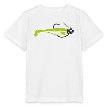 Gummifisch Angelkoeder Icon - Stanley/Stella Kinder T-Shirt MINI CREATOR  - Weiß - Vorne - Maike (125cm)