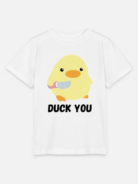 Duck you Süße Ente mit Messer Meme Huhn Geschenk - Stanley/Stella Kinder T-Shirt MINI CREATOR  - Weiß