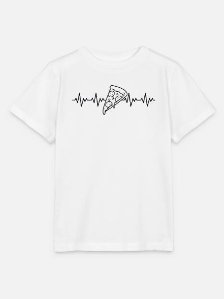 Pizzastück Pizzabäcker Pizza EKG Herzschlag - Stanley/Stella Kinder T-Shirt MINI CREATOR  - Weiß