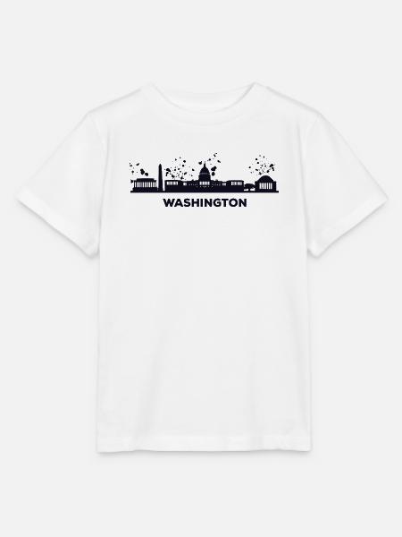 Washingtoner Skyline Washington - Stanley/Stella Kinder T-Shirt MINI CREATOR - Weiß