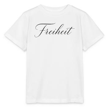 Filigrane Schrift Freiheit – Elegantes Design - Stanley/Stella Kinder T-Shirt MINI CREATOR  - Weiß - Vorne - Maike (125cm)