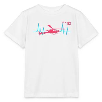 Hubschrauber Herzschlag Ekg Pilot - Stanley/Stella Kinder T-Shirt MINI CREATOR  - Weiß - Vorne - Maike (125cm)