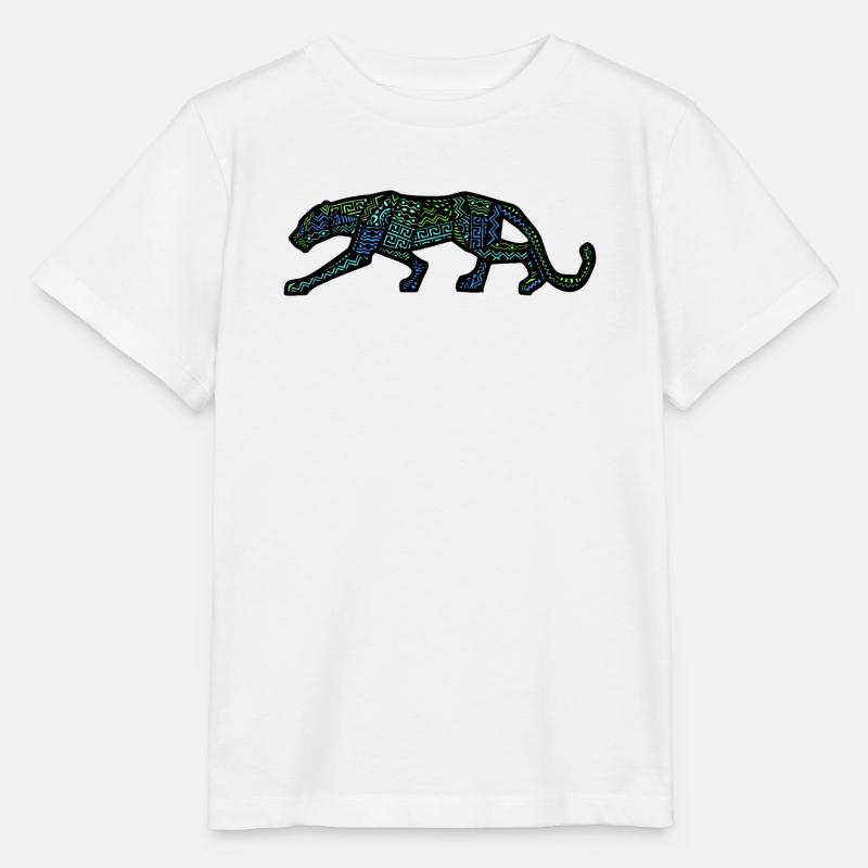 panthère design inca - T-shirt bio MINI CREATOR Stanley/Stella Enfant - blanc