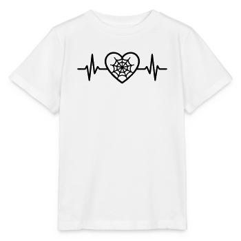 Spinnennetz Halloween Herz - Stanley/Stella Kinder T-Shirt MINI CREATOR  - Weiß - Vorne - Maike (125cm)