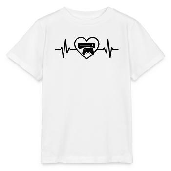 Console de jeu Gamer Heart - T-shirt bio MINI CREATOR Stanley/Stella Enfant - blanc - Devant - Maike (125cm)