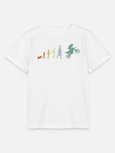 Kind zum Motocross Fahrer Evolution - Stanley/Stella Kinder T-Shirt MINI CREATOR - Weiß