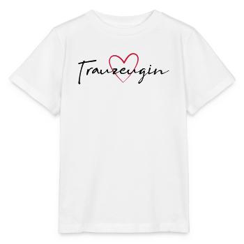 Trauzeugin Herz Junggesellinnenabschied - Stanley/Stella Kinder T-Shirt MINI CREATOR  - Weiß - Vorne - Maike (125cm)