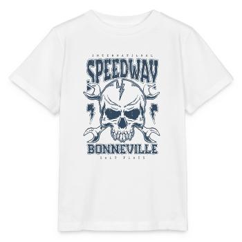Bonneville Salt Flats Voiture de course rétro vintage - T-shirt bio MINI CREATOR Stanley/Stella Enfant - blanc - Devant - Maike (125cm)