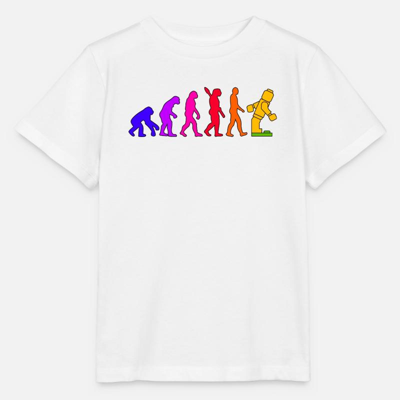 Klemmbaustein Evolution Menschheit Noppenbaustein - Stanley/Stella Kinder T-Shirt MINI CREATOR  - Weiß