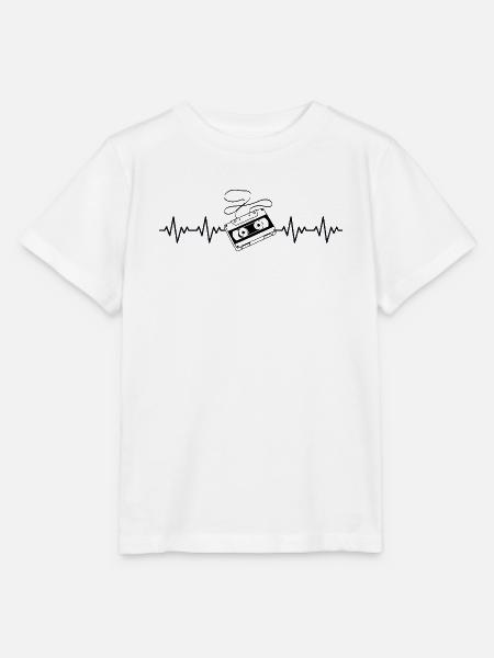 Kassette Retro EKG Herzschlag - Stanley/Stella Kinder T-Shirt MINI CREATOR  - Weiß