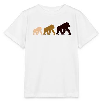 Dreier Gorillas Silhouetten - Stanley/Stella Kinder T-Shirt MINI CREATOR  - Weiß - Vorne - Maike (125cm)