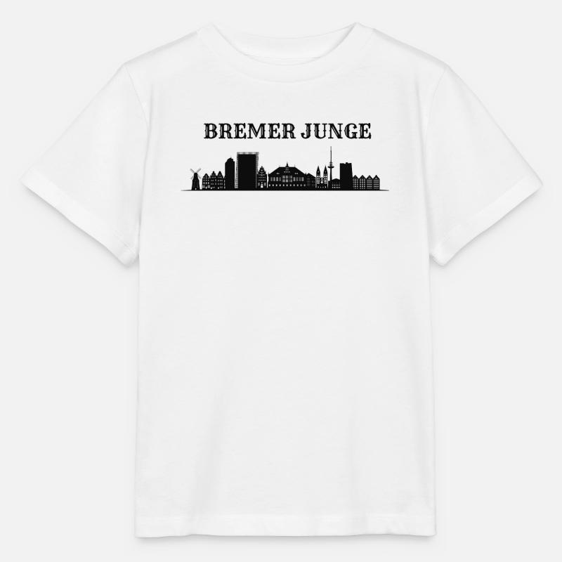 Silhouette de la silhouette de la silhouette de la silhouette du garçon de Brême - T-shirt bio MINI CREATOR Stanley/Stella Enfant - blanc