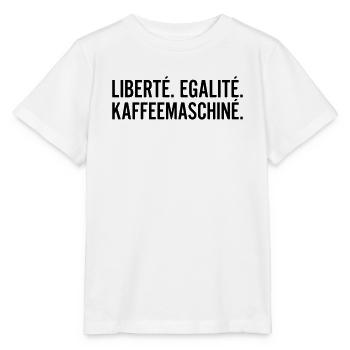 Liberte Egalite Kaffeemaschine Shirt - Stanley/Stella Kinder T-Shirt MINI CREATOR  - Weiß - Vorne - Maike (125cm)