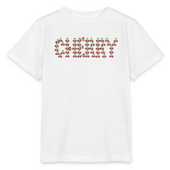 Kirschtypografie - Stanley/Stella Kinder T-Shirt MINI CREATOR  - Weiß - Vorne - Maike (125cm)