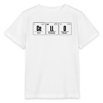 Cello als chemisches Element für Cellisten - Stanley/Stella Kinder T-Shirt MINI CREATOR  - Weiß - Vorne - Maike (125cm)