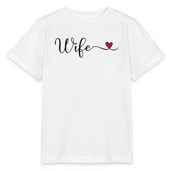 Typographie du cœur de l’épouse - T-shirt bio MINI CREATOR Stanley/Stella Enfant - blanc - Devant - Maike (125cm)
