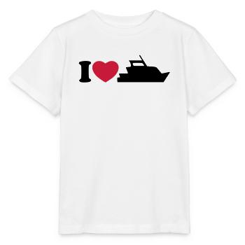 I love my yacht - Ich liebe meine Yacht - Stanley/Stella Kinder T-Shirt MINI CREATOR  - Weiß - Vorne - Maike (125cm)