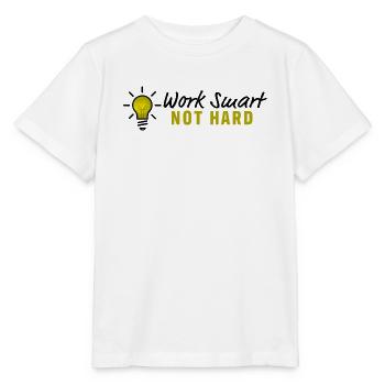 Work smart not hard - Glühbirne Design - Stanley/Stella Kinder T-Shirt MINI CREATOR  - Weiß - Vorne - Maike (125cm)