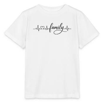 Herzschlag Schriftzug Familie - Stanley/Stella Kinder T-Shirt MINI CREATOR  - Weiß - Vorne - Maike (125cm)