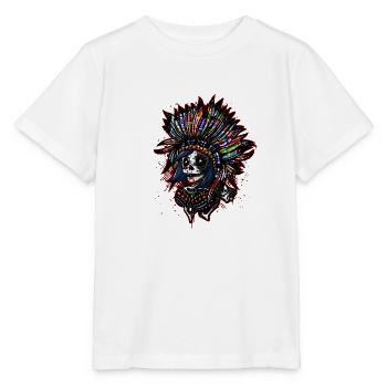 indien skull - T-shirt bio MINI CREATOR Stanley/Stella Enfant - blanc - Devant - Maike (125cm)